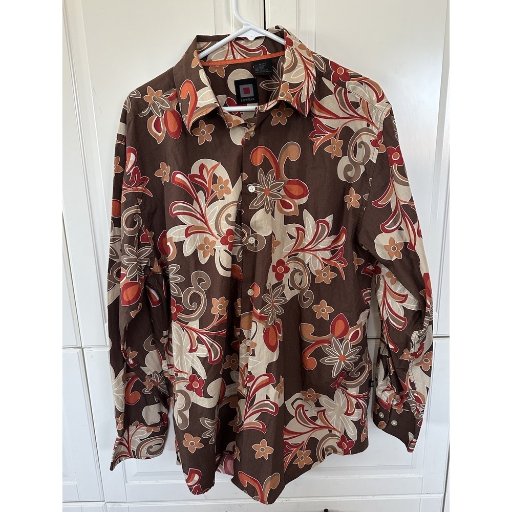 Sqwear  Women's Floral Long Sleeves  Button Down Shirt  Size XL